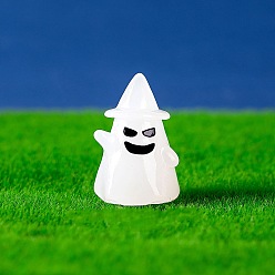Ghost Светящиеся фигурки из смолы на тему Хэллоуина, светящиеся в темноте украшения дисплея, призрак, 38x23 мм