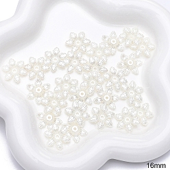Белый Абс пластиковые жемчужные шарики, цветок, белые, 16 мм, 30 шт / комплект