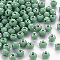 Кадет Синий Непрозрачные акриловые бусины, круглые, кадетский синий, 6x5 мм, отверстие : 1.8 мм, Около 440000 шт / 50000 г