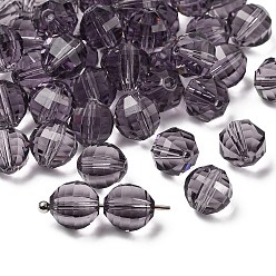 Средний Фиолетовый К 9 стекло, имитация Австрийские кристаллические шарики, класс AAA, граненые, круглые, средне фиолетовый, 8 мм, отверстие : 0.9~1 мм