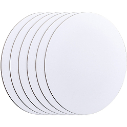 Белый 6шт. холсты для живописи, с мелованной бумагой на обороте, пустые доски для рисования, для масляной и акриловой живописи, плоско-круглые, белые, 200x3 мм