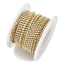 Прозрачный Латунь чашка цепи, без кадмия и без свинца, со стеклом и АБС-пластиком с имитацией жемчуга, золотые, пайки, с катушкой, прозрачные, 2x2x2 мм