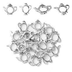 Античное Серебро 20 шт. 2 стили тибетского стиля оправа из бисера из сплава, чайник, без кадмия и без свинца, античное серебро, 18.5~21x21~23x3~3.5 мм, отверстие : 0.7~1.2 мм, 10 шт / стиль