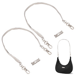 Платина Ручка сумки из сплава, с поворотными застежками сплава, аксессуары для замены наплечной сумки, неправильная арка, платина, 18x10x1.75 см