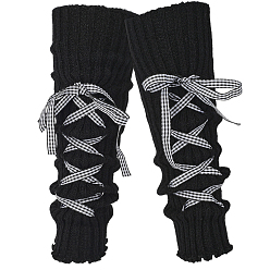 Черный Рукава из поликоттона с бантом, гетры, японские носки в стиле лолиты, чёрные, 420~425x70~75x2.5 мм