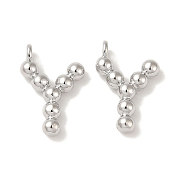 Платина Латунные подвески, без кадмия, без никеля и без свинца, письмо амулеты, платина, 13x8.5x2 мм, отверстие : 1 мм