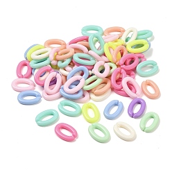 (52) Непрозрачная лаванда Непрозрачные акриловые соединительные кольца, разъемы для быстрой связи, для изготовления ювелирных цепочек, овальные, разноцветные, 18x12.5x3.5 мм, внутренний диаметр: 10.5x4.5 мм