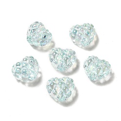 Pale Turquoise Transparent Acrylic Beads, Heart, Pale Turquoise, 17.2~17.4x20~20.4x9.6mm, Hole: 3~3.2mm
