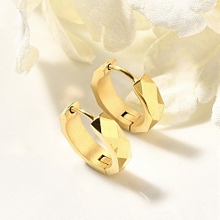 Золотой 304 серьги из нержавеющей стали для женщин, с 316 ушными шпильками из хирургической нержавеющей стали, ионное покрытие (ip), кольцо, золотые, 15.5x4 мм