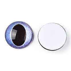 Лиловый Кабошоны из стекла, полукруглый с глазом дракона, сирень, 20x6.5 мм