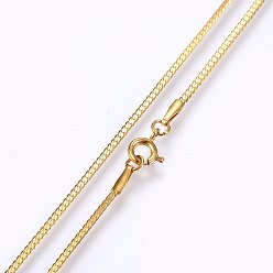 Золотой 304 из нержавеющей стали цепи змея ожерелья, с карабин-лобстерами , золотые, 18.1 дюйм (46 см), 1.6x0.4 мм