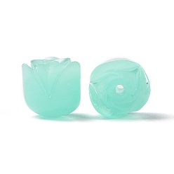 Aquamarin Epoxidharzperlen, imitatorische Jade, Rose, Aquamarin, 10.5x10 mm, Bohrung: 1.2 mm