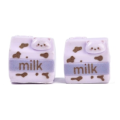 Орхидея Кабошоны из смолы, молоко с медведем, сиреневые, 20~20.5x21~22x14~14.5 мм