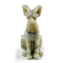 Счастный Нефрит Натуральный мир нефрита в форме египетской кошки, украшения для дома, украшение рабочего стола для дома, автомобиля, офиса, 80x30 мм