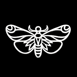 Нержавеющая Сталь Цвет Устойчивые к потускнению 201 подвески из нержавеющей стали, лазерная резка, бабочка, цвет нержавеющей стали, 18x32.5x1 мм, отверстие : 1.6 мм