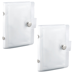 Прозрачный 2мини-книжка-держатель для фотокарт из ПВХ, прямоугольные, прозрачные, 102x80x15 мм