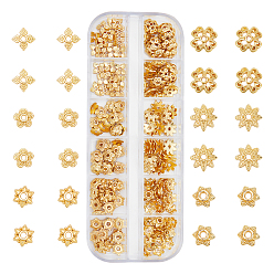 Real 18K Gold Plated 180Pcs Alloy Bead Caps, Long-Lasting Plated, Real 18K Gold Plated, 7x2mm, Hole: 1mm