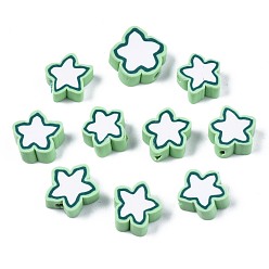 Аквамарин Бусины из полимерной глины , звезда, аквамарин, 8.5~11x9~11x4 мм, отверстие : 1.6 мм