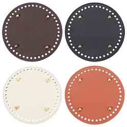 (52) Непрозрачная лаванда 4 шт. 4 цвета дна сумок из искусственной кожи, плоско-круглые, для самостоятельного изготовления вязаной крючком сумки, золотые, разноцветные, 150x10 мм, отверстие : 5 мм, 1 шт / цвет