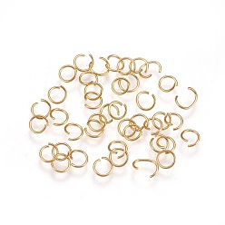 Real 18K Gold Plated 304 Stainless Steel Open Jump Rings, Real 18k Gold Plated, 24 Gauge, 4x0.5mm, Inner Diameter: 3mm, about 1000pcs/bag