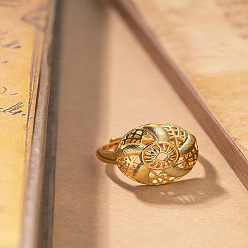 Плоский Круглый Латунные регулируемые кольца для женщин, золотые, плоско-круглые, внутренний диаметр: регулируемый