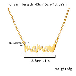 Золотой День матери 304 ожерелья из нержавеющей стали с подвеской в виде слова «мама» для женщин, золотые, 16.93 дюйм (43 см)