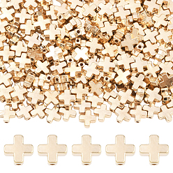 Light Gold 600пластиковые бусины ccb шт., крестик, золотой свет, 8x8x3.5 мм, отверстие : 1.4 мм