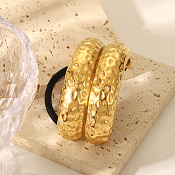 Настоящее золото 18K Стильная резинка для волос из нержавеющей стали для женщин, арка, реальный 18 k позолоченный, 69.3x32.6 мм