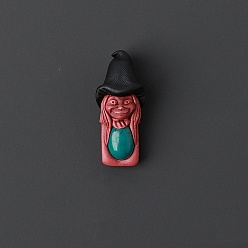 Turquoise Natural Turquoise Pendants, Elf with Witch Hat Charm, 45x20mm
