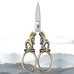 Античная Бронза Ножницы из нержавеющей стали, ножницы для вышивания, швейные ножницы, с ручкой из цинкового сплава, античная бронза, 135x57 мм