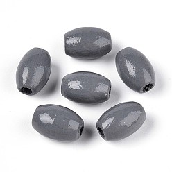 Шифер Серый Окрашенные распылением деревянные бусины Schima, рис, шифер серый, 12~12.5x7.5~8.5 мм, отверстие : 2~2.5 мм