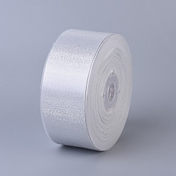 Silbern Silberfarbig Doppelseitiges Polyester-Satinband, mit metallisch silberner Farbe, Silbern Silberfarbig, 1-1/2 Zoll (38 mm), etwa 100yards / Rolle (91.44 m / Rolle)