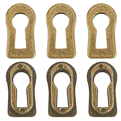 Античная Бронза 6шт. декоративная замочная скважина из сплава, овальные, античная бронза, 20.5x11x5 мм, отверстие : 13x6 мм