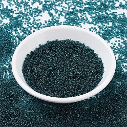 (RR2406) Transparent Dark Teal MIYUKI Round Rocailles Beads, Japanese Seed Beads, (RR2406) Transparent Dark Teal, 11/0, 2x1.3mm, Hole: 0.8mm, about 1100pcs/bottle, 10g/bottle