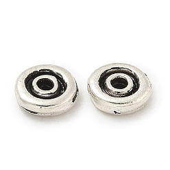 Античное Серебро Сплавочные овальные бусины тибетского стиля , без кадмия и без свинца, плоско-круглые, античное серебро, 6x1.5 мм, отверстие : 1.2 мм, Около 4000 шт / 1000 г