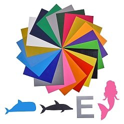 Mixed Color 20Sheets 20 Colors Heat Transfer Vinyl Sheets, Iron On Vinyl for T-Shirt, Clothes Fabric Decoration, Mixed Color, 30.5x25.3x0.02cm, 1sheet/color