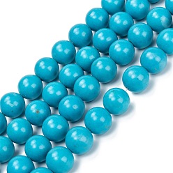 Howlite Natural Howlite Beads Strands, Dyed & Heated, Round, 14mm, Hole: 1.4mm, about 29pcs/strand, 15.55 inch(39.5cm)