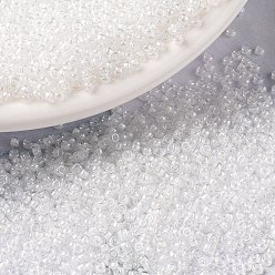 (RR1104) White Lined Crystal MIYUKI Round Rocailles Beads, Japanese Seed Beads, (RR1104) White Lined Crystal, 15/0, 1.5mm, Hole: 0.7mm, about 5555pcs/bottle, 10g/bottle
