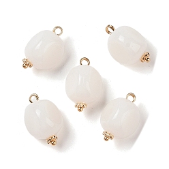 Желтая Старая Ткань  Акриловые подвески, имитация драгоценных камней, с медными петлями, самородки, старое кружево, 19x12.5x11.5 мм, отверстие : 2 мм