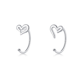 Сердце 999 изящные серебряные серьги-гвоздики, серебряные, сердце, 10 мм