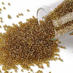 (22C) Silver Lined Topaz Круглые бусины toho, японский бисер, (22 c) топаз с серебряной подкладкой, 15/0, 1.5 мм, отверстие : 0.7 мм, Около 135000 шт / фунт