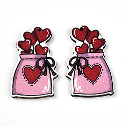 Bag Печатные подвески дерева, день Святого Валентина в стиле, пакет, 39x23.2x3 мм, отверстие : 1.6 мм