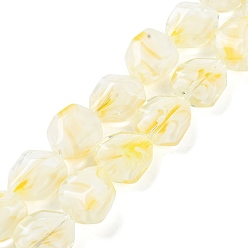 Светло-желтый Ручной золотой песок бусины бисер нитей, самородки, светло-желтый, 12x11x7 мм, отверстие : 1 мм, около 50 шт / нитка, 23.62'' (60 см)