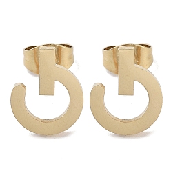 Golden Vacuum Plating 304 Stainless Steel Stud Earrings for Women, Nail, Golden, 11.5x9mm