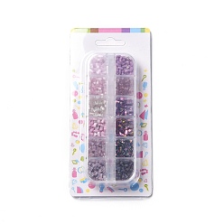 Purple 12 Colors MIYUKI Half TILA Beads, Japanese Seed Beads, 2 Hole, Mixed Style, Purple, 5x2.3x1.9mm, Hole: 0.8mm, 12 colors, about 75pcs/color, 900pcs/box
