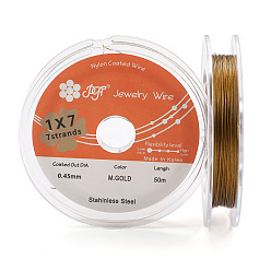 Золотой 50м мягкая нержавеющая проволока, с катушкой, круглые, золотые, 0.45 мм, около 164.04 футов (50 м) / рулон