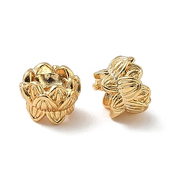 Настоящее золото 18K Латунные бусины, без никеля , цветок, реальный 18 k позолоченный, 8.5x6 мм, отверстие : 2.2 мм