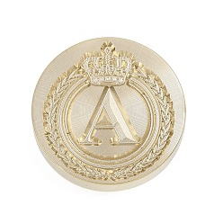 Letter A Золотистый тон корона начальная восковая печать латунные штампы головки, для сургучной печати, буква a, 25x14.5 мм, отверстие : 7 мм