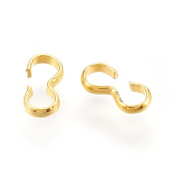 Золотой Латунные разъемы для быстрой связи, цепоченая фурнитура, застежки в форме 3, золотые, 8.2x4x1 мм