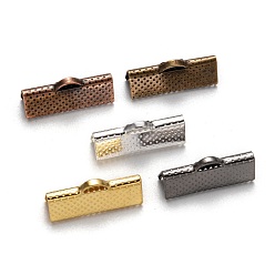 (52) Непрозрачная лаванда Обжимной конец ленты из смешанного железа, разноцветные, 8x20 мм, отверстие : 2 мм, Около 270 шт / 200 г